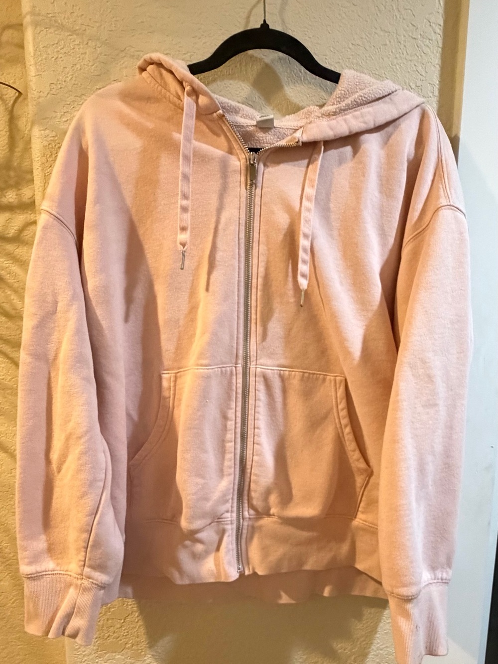 Old Navy Light Pink Full-Zip Hooded Sweatshirt